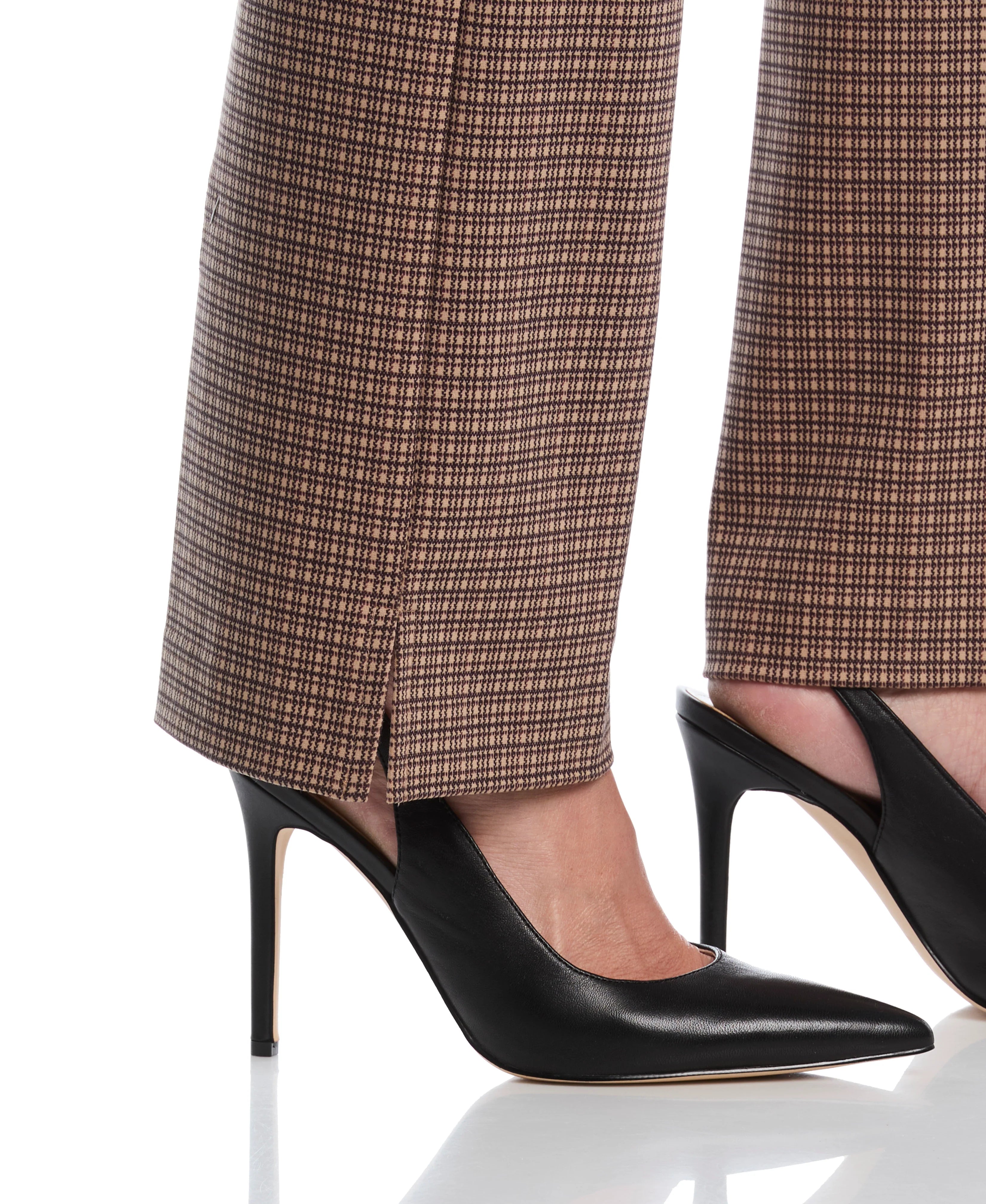 Plaid Print Ponte Bootcut Pant