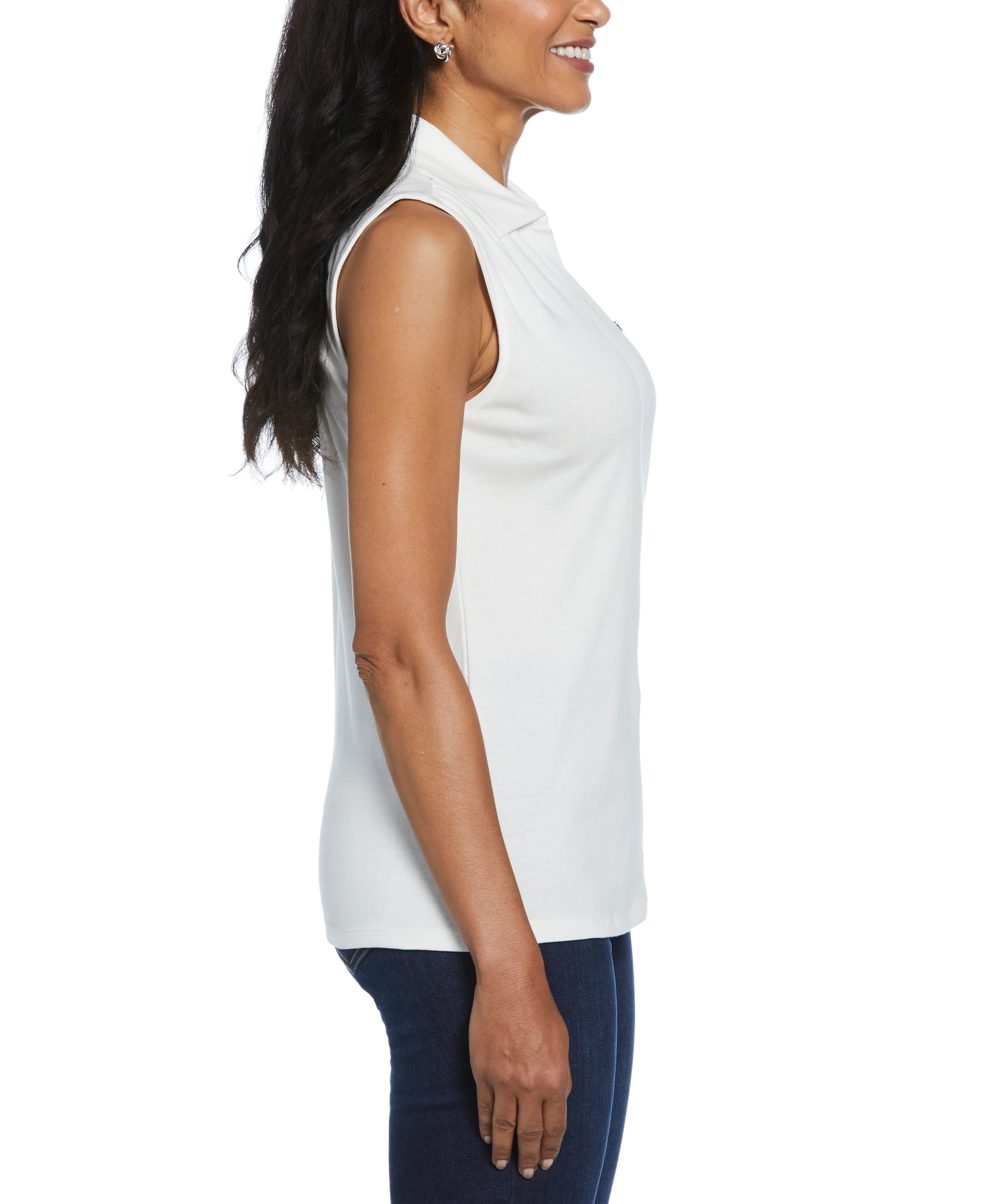 Ribbed V Neck Polo