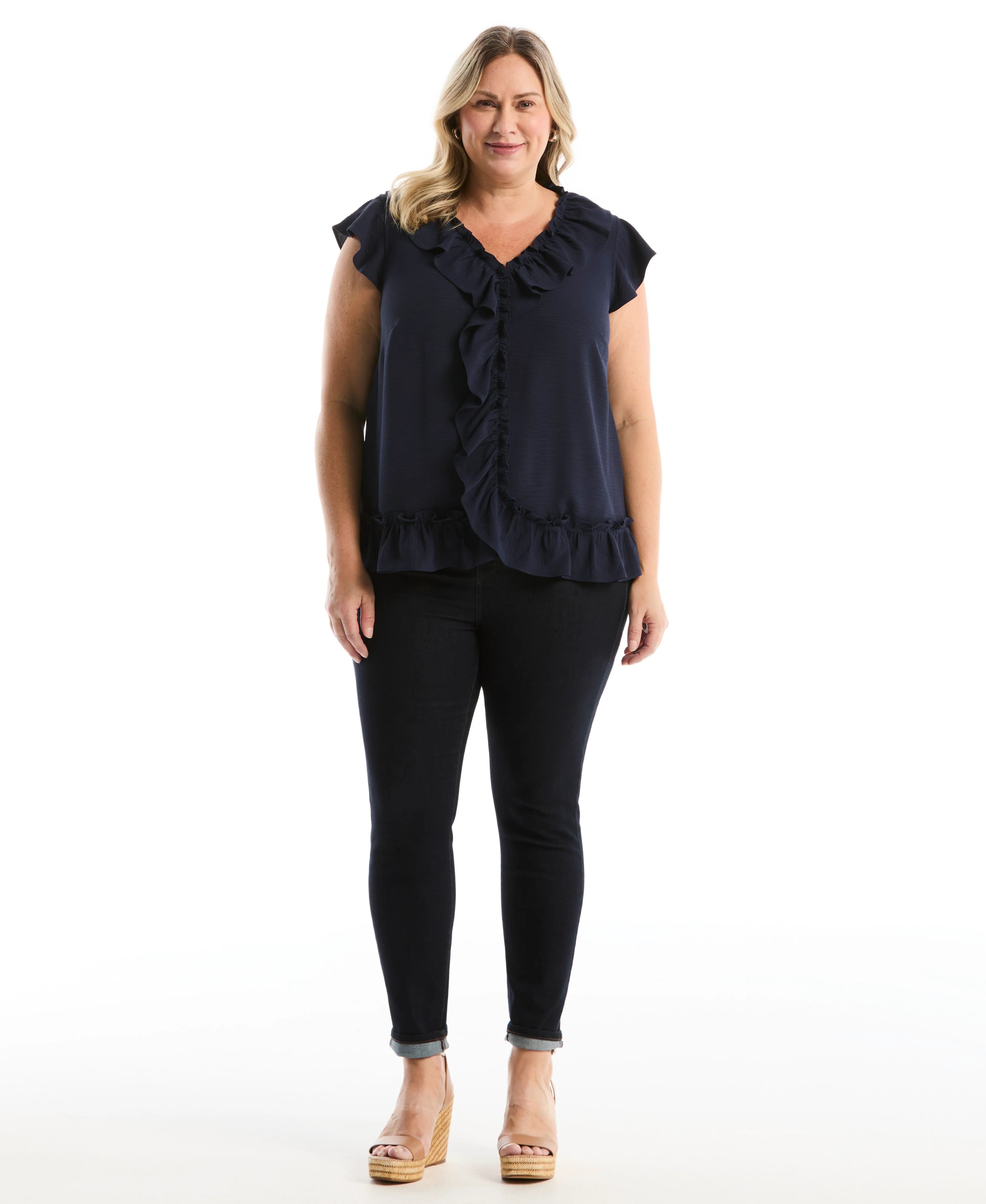 Plus Size Ruffle Blouse