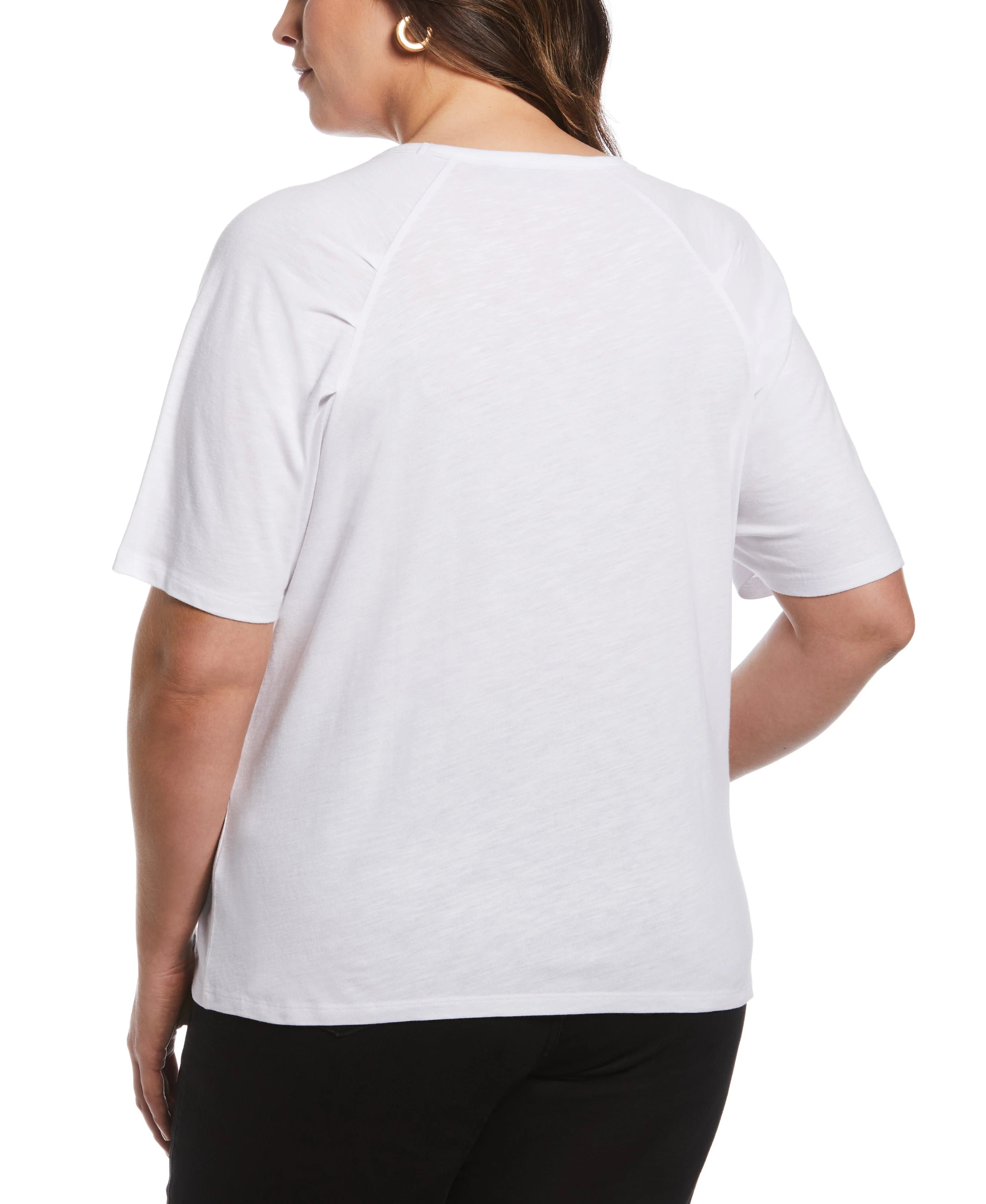 Plus Size Pleated Raglan Sleeve Tee