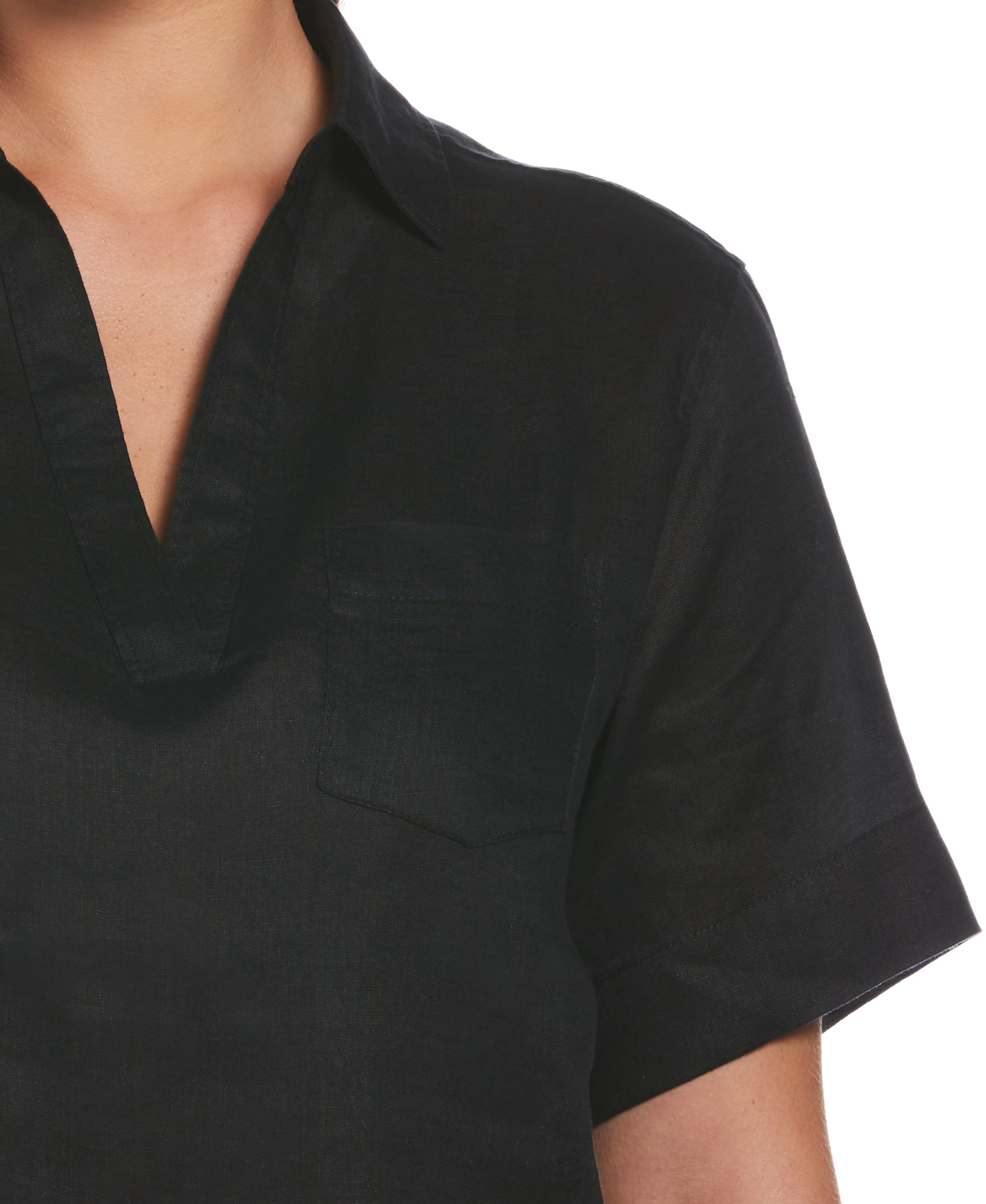Split Neck Linen Top