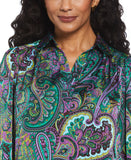 Paisley Print Shine Satin Blouse