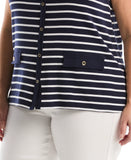 Plus Size Striped Button Front Tank Top