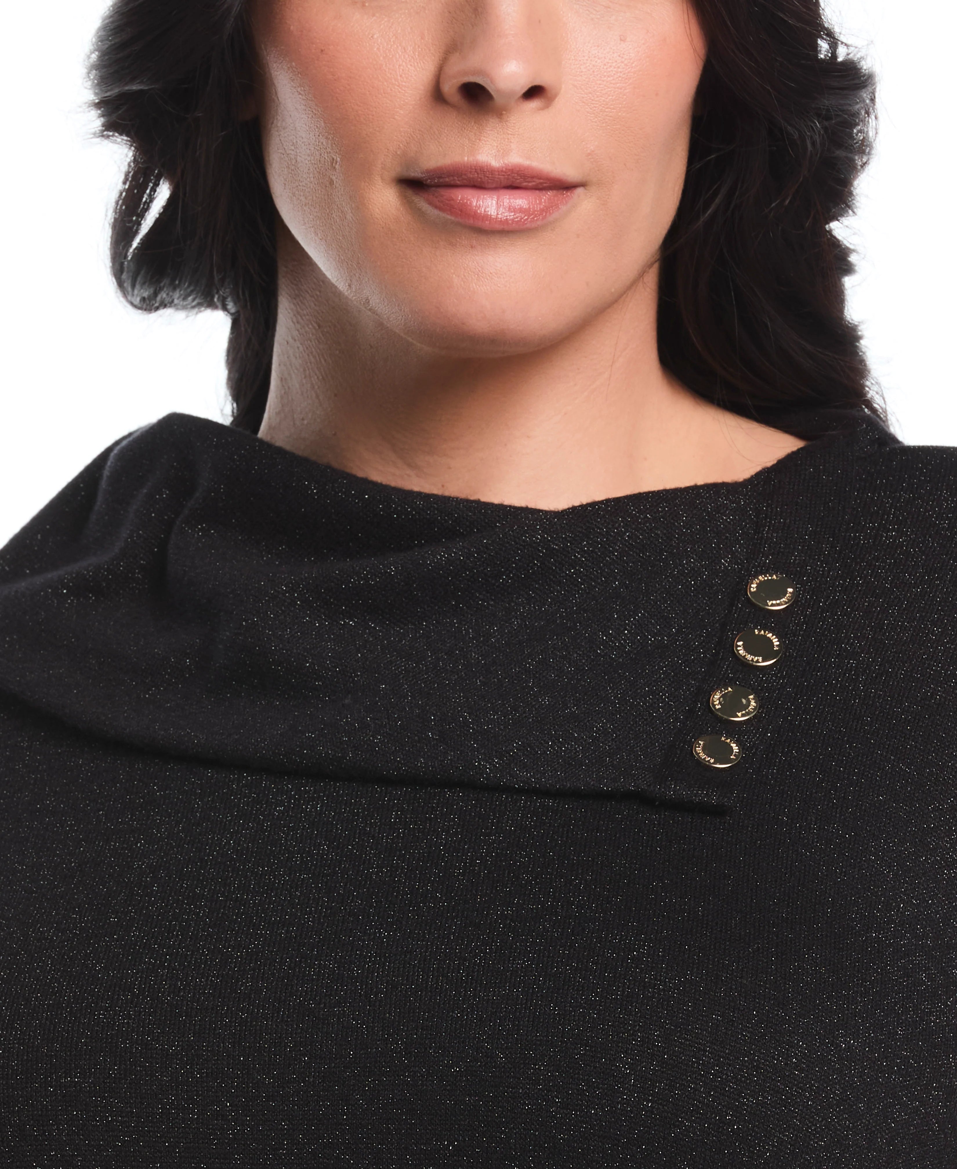 Plus Size Split Collar Top