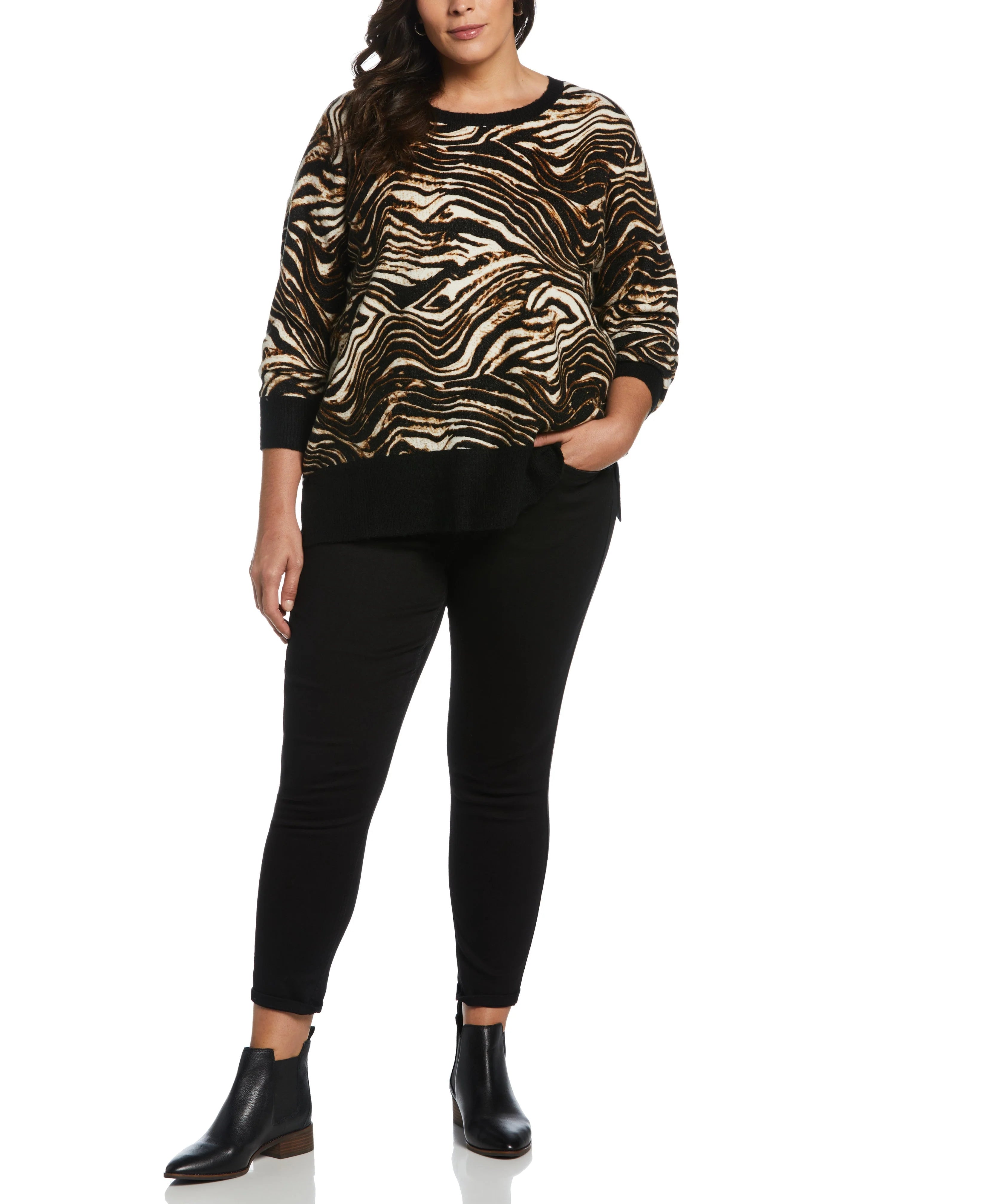 Animal Print Slouchy Sweater