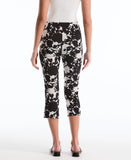 Petite Floral Print Capri With Riveted Vent