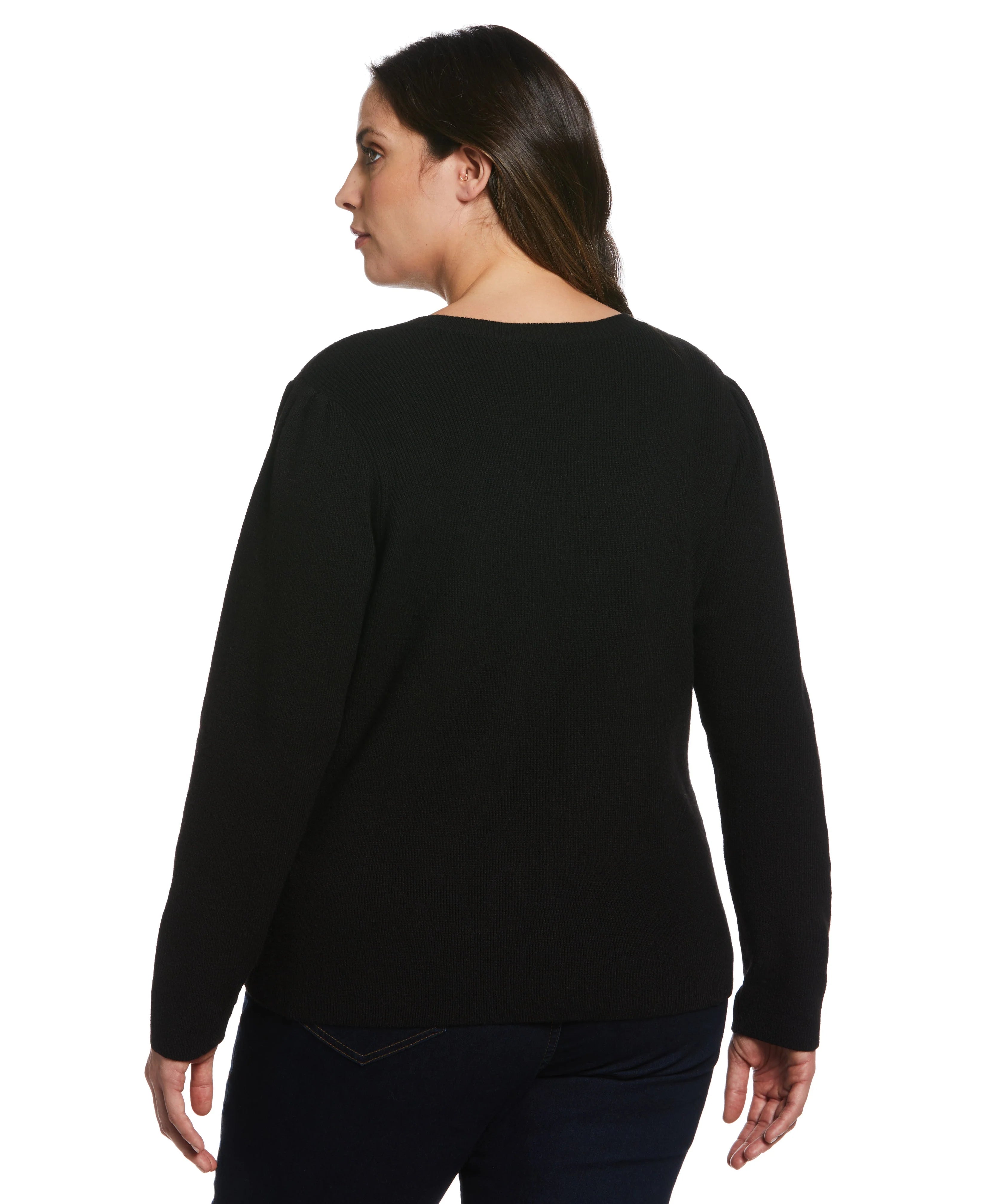 Plus Size Front Lace Up Sweater