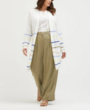 Plus Size Linen Blend Pleated Wide Leg Pant