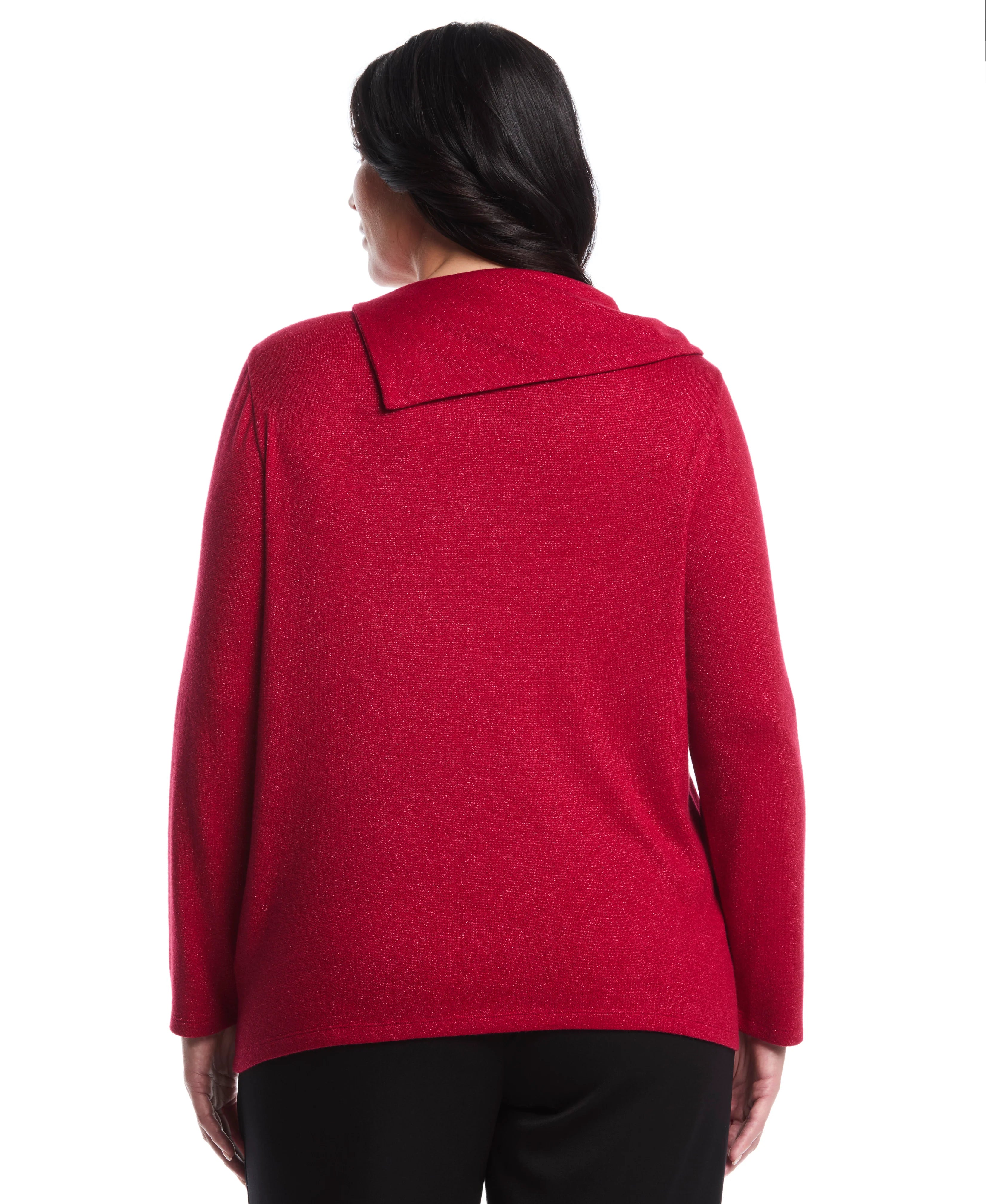 Plus Size Split Collar Top