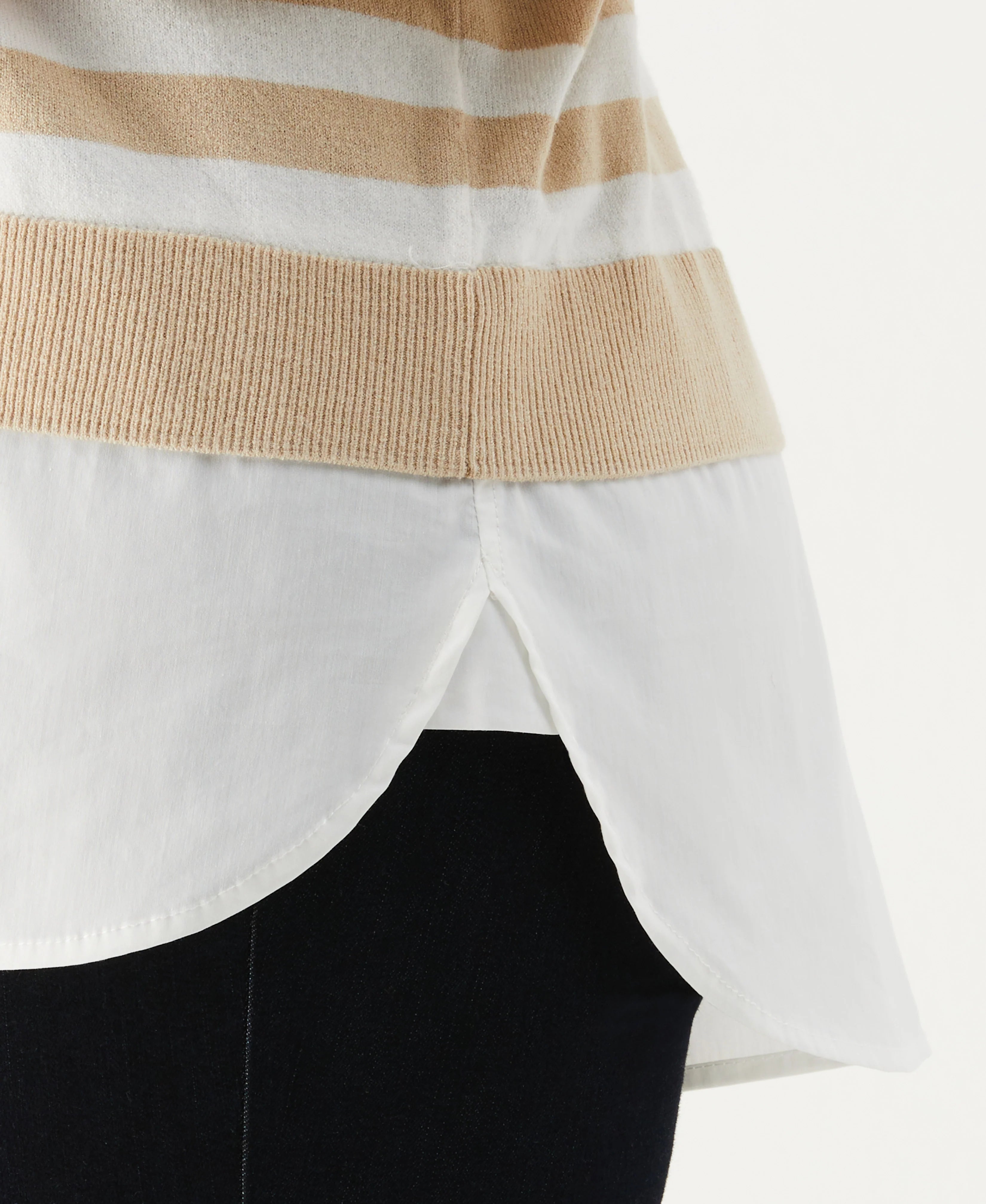 Plus Size Striped Layered Sweater
