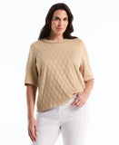 Plus Size Diamond Stitch Sweater