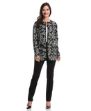 Paisley Print Patch Pocket Open Cardigan