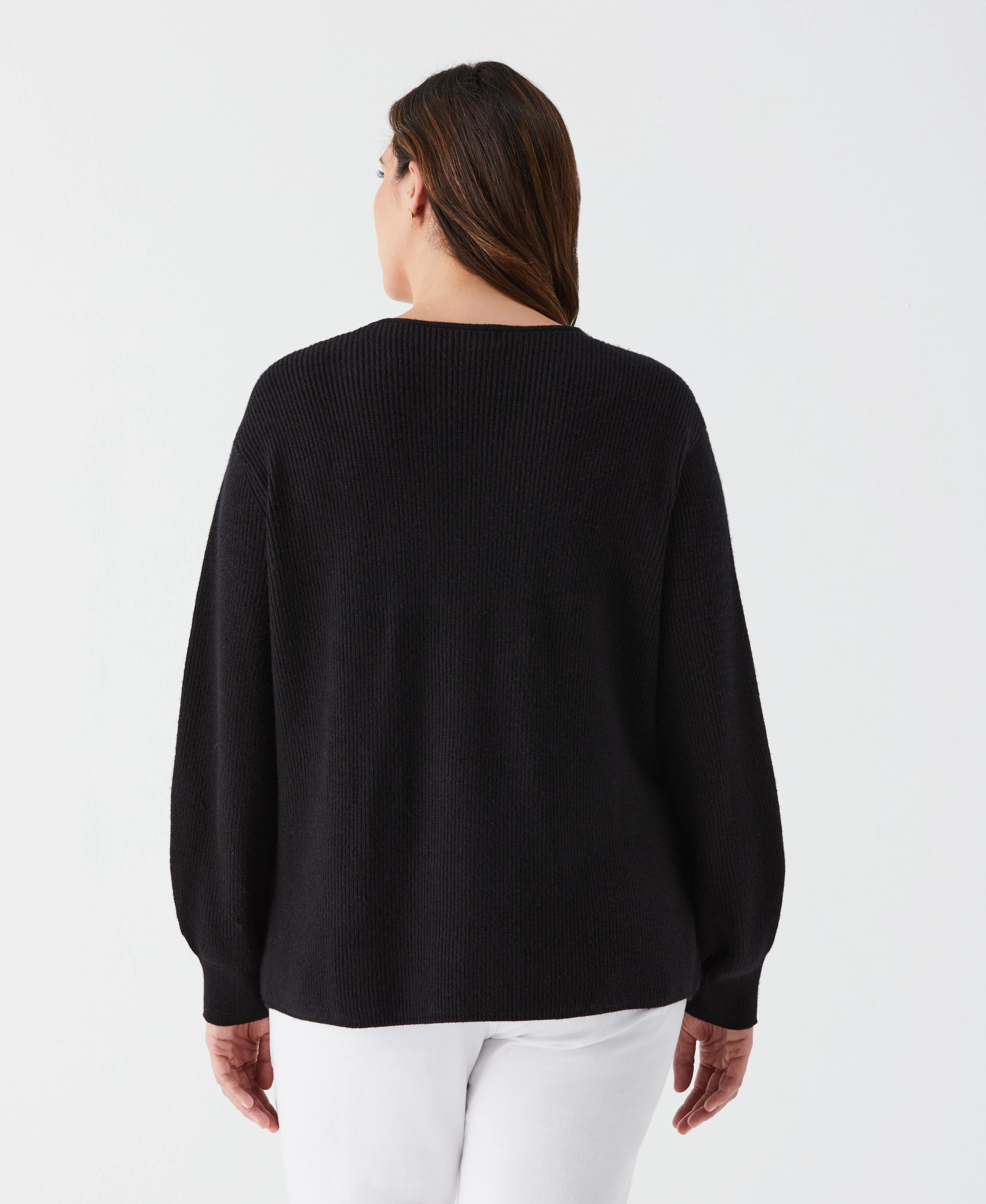 Plus Size Embellished V Neck Sweater