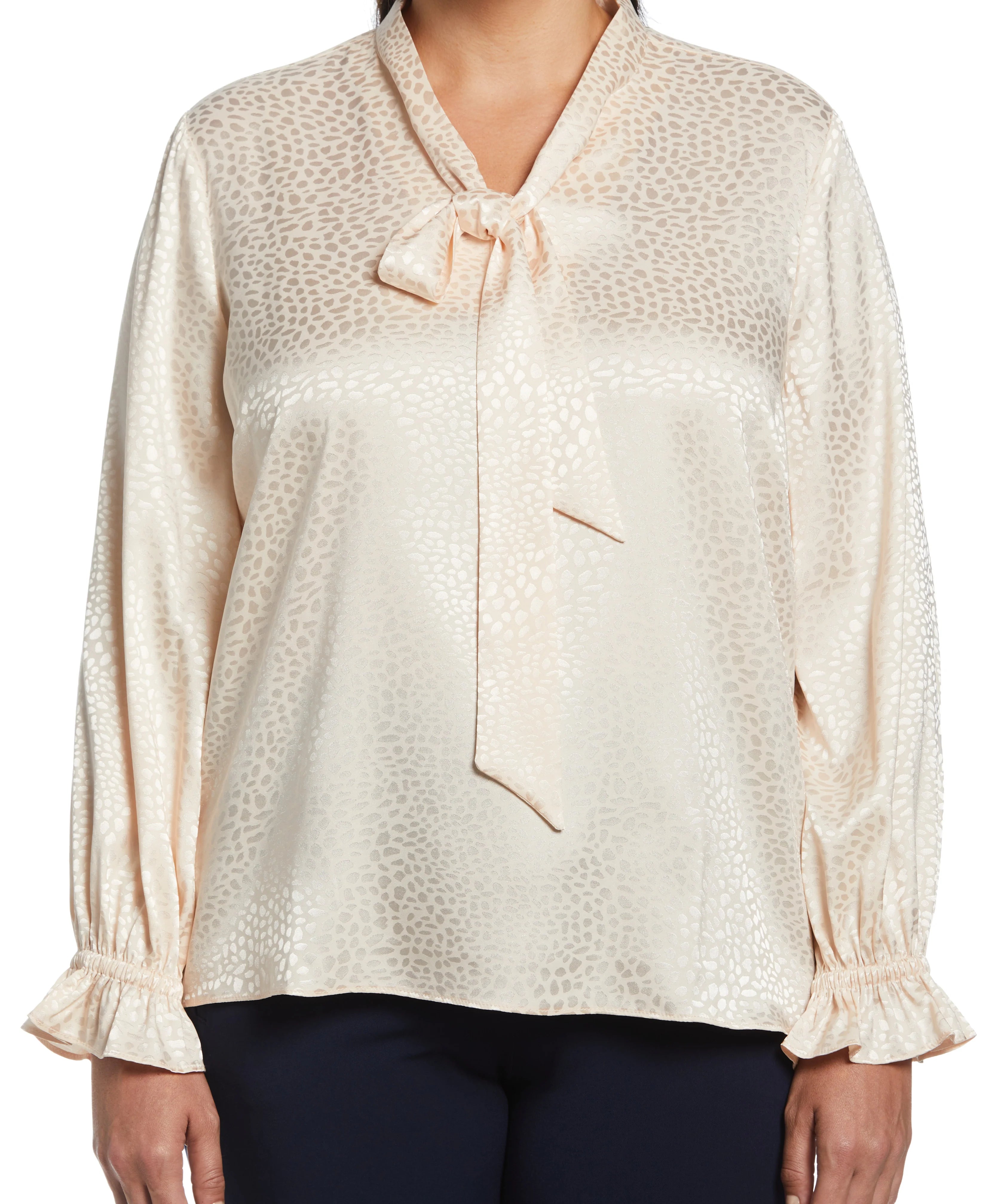 Plus Size Tie Front Blouse
