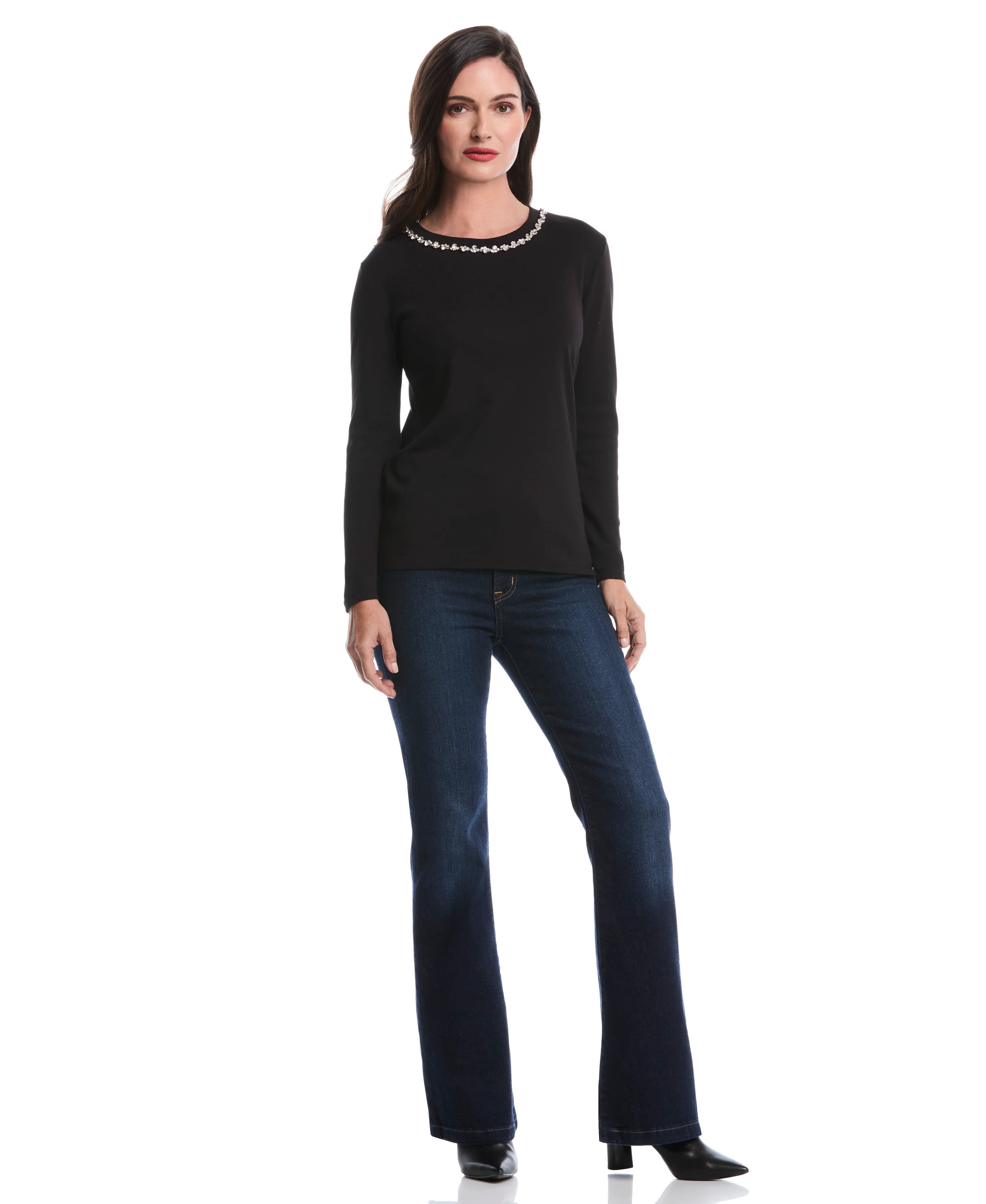 Embellished Neck Top