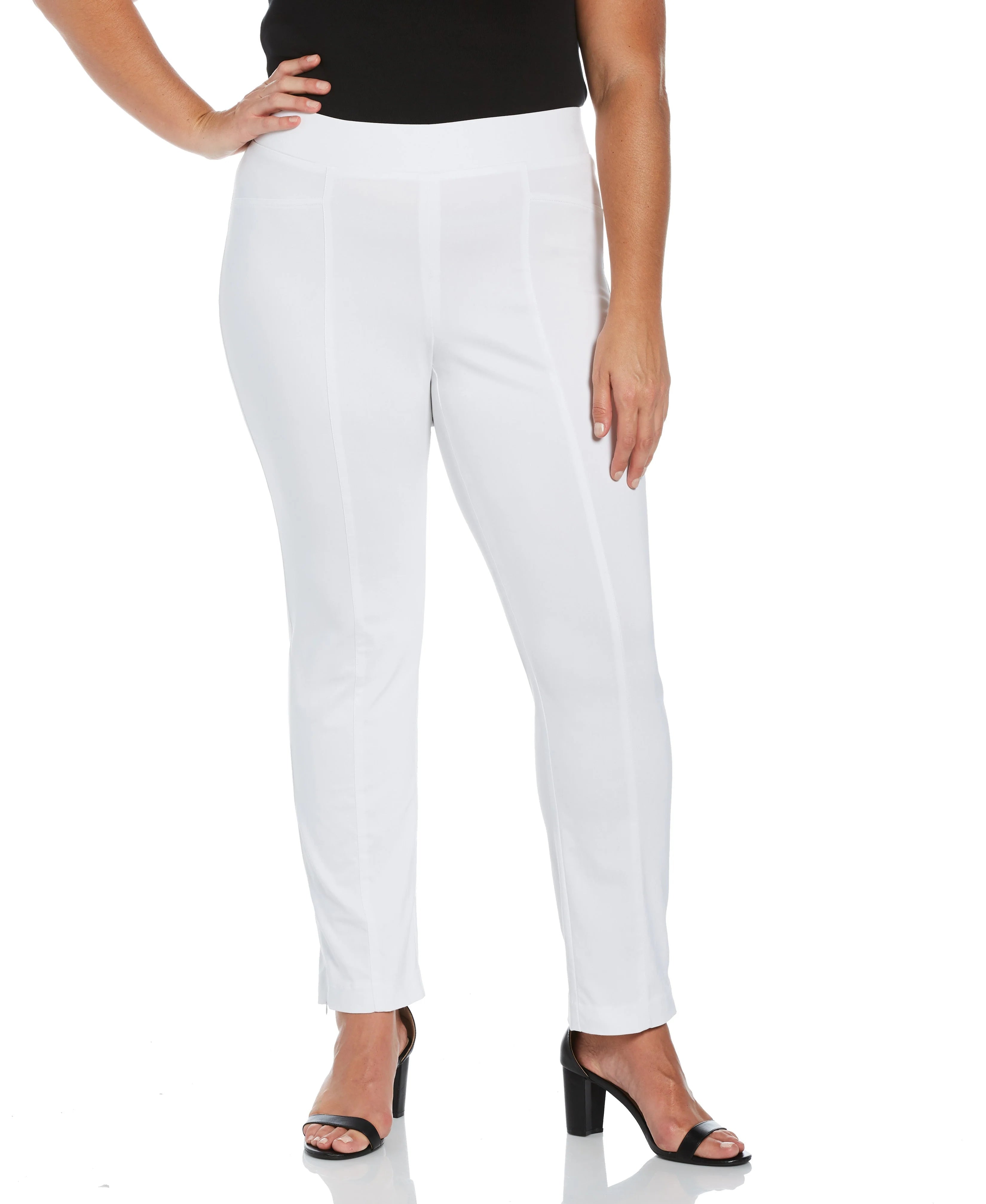 Plus Size Stretch Slim Leg Front Seam Pant Comfort Fit