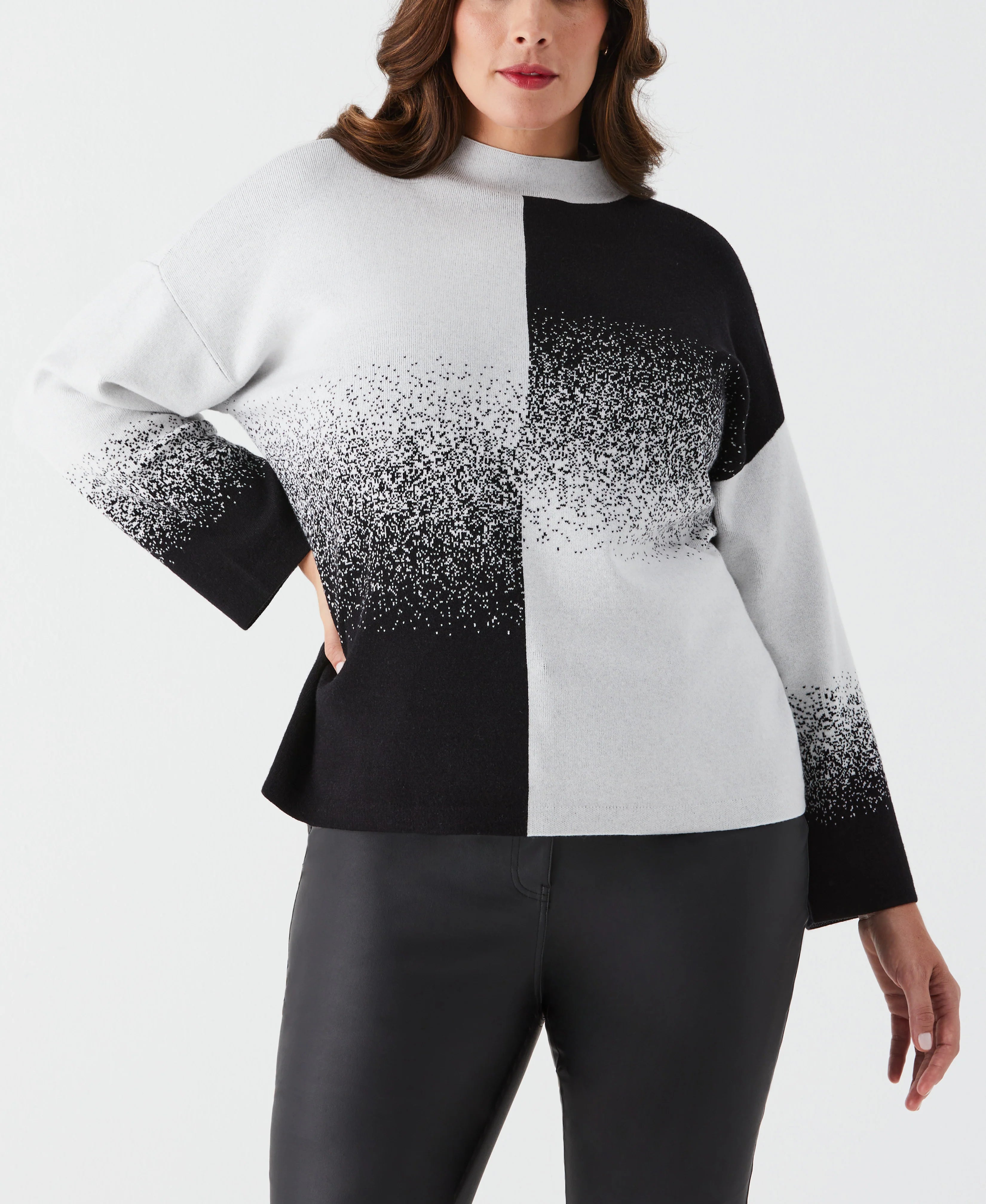 Plus Size Ombre Turtleneck Sweater