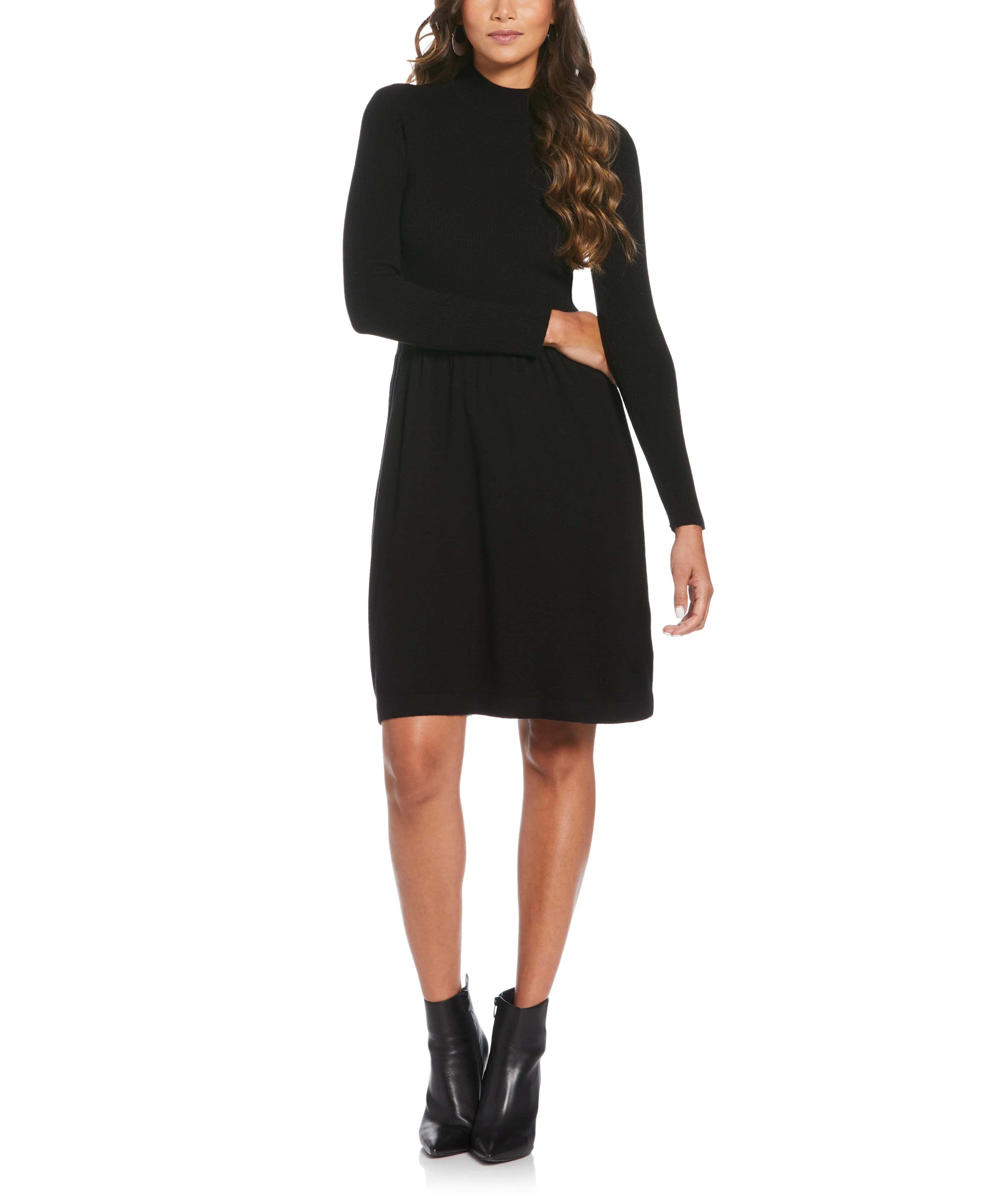 Petite Mock Neck Sweater Dress