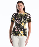 Garden Print Button Detail Top