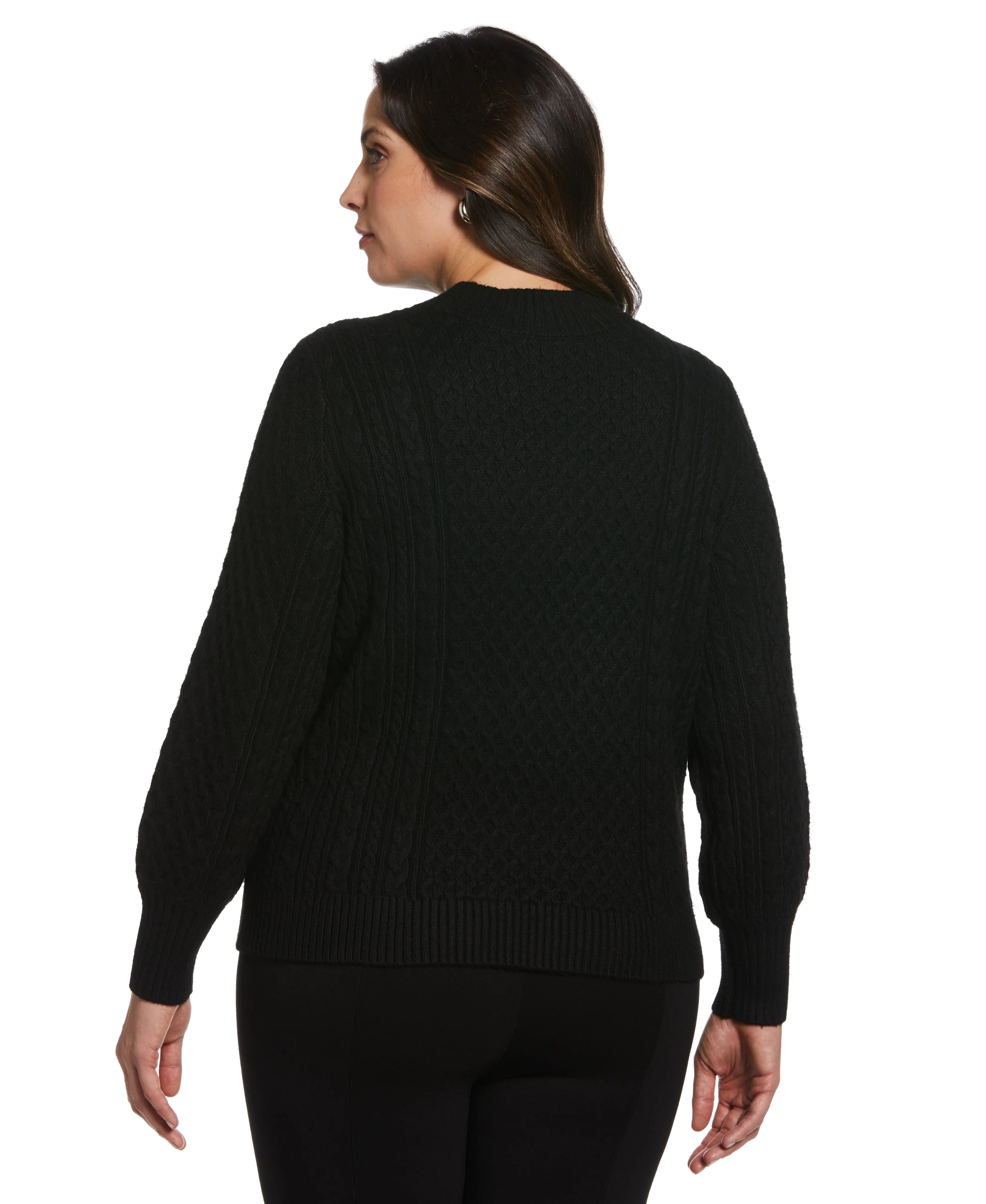 Plus Size Cut Out Cable Knit Sweater