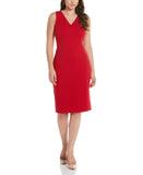 Plus Size Ponte V Neck Shift Dress