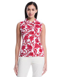 Botanical Print Ruffle Trim Polo