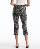 Petite Hibiscus Print Capri With Riveted Vent