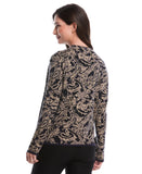 Paisley Print Mock Neck Sweater