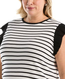 Plus Size Striped Ruffle Top