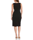 Plus Size Ponte V Neck Shift Dress