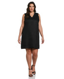 Ruffle Neck Linen Dress