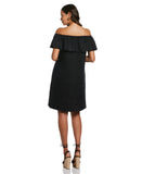 Off the Shoulder Ruffle Linen Dress