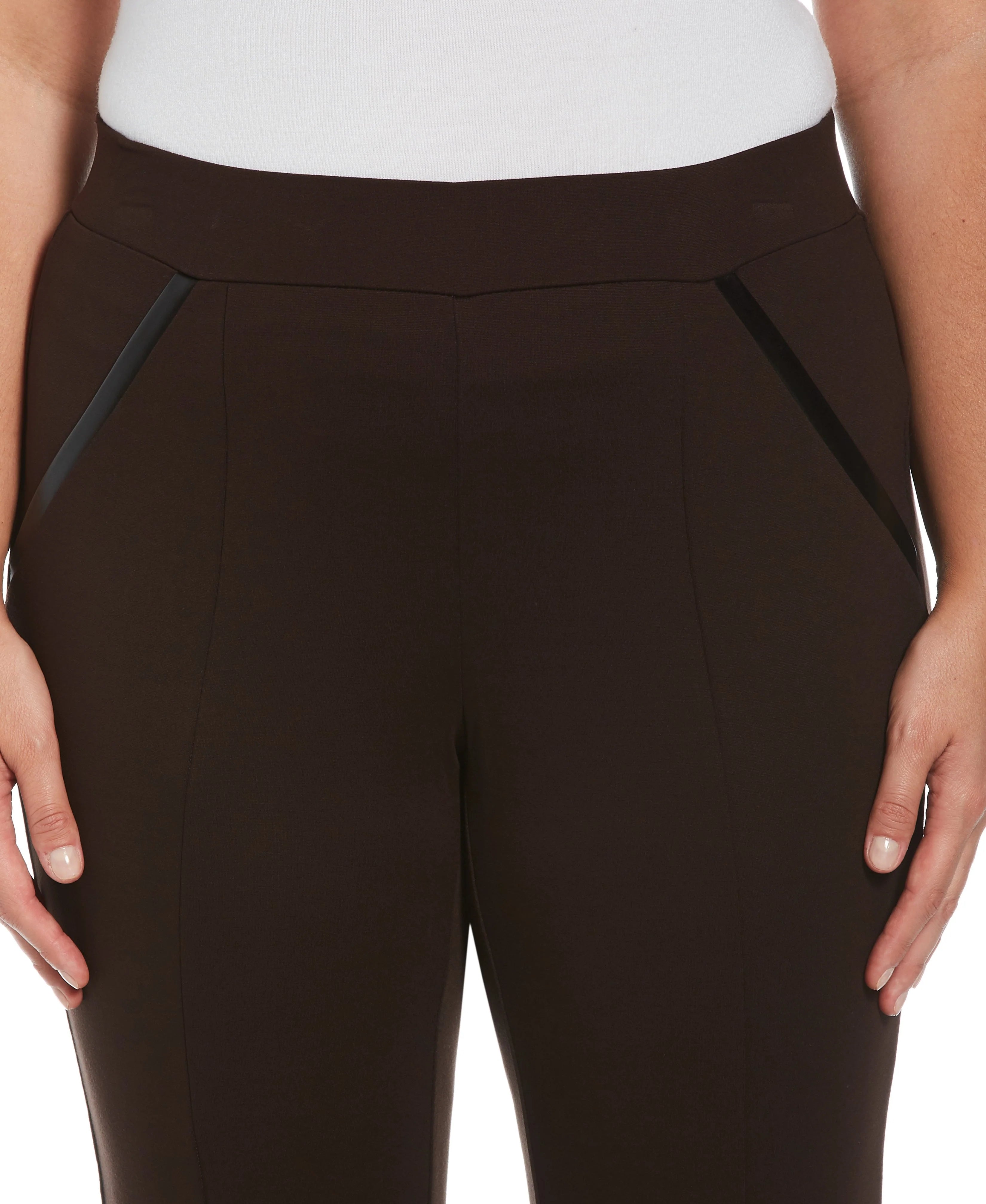 Plus Size Ponte Knit Slim Leg Pant Comfort Fit