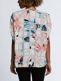 Eco Fabric Ruched Tie Sleeve V Neck Top