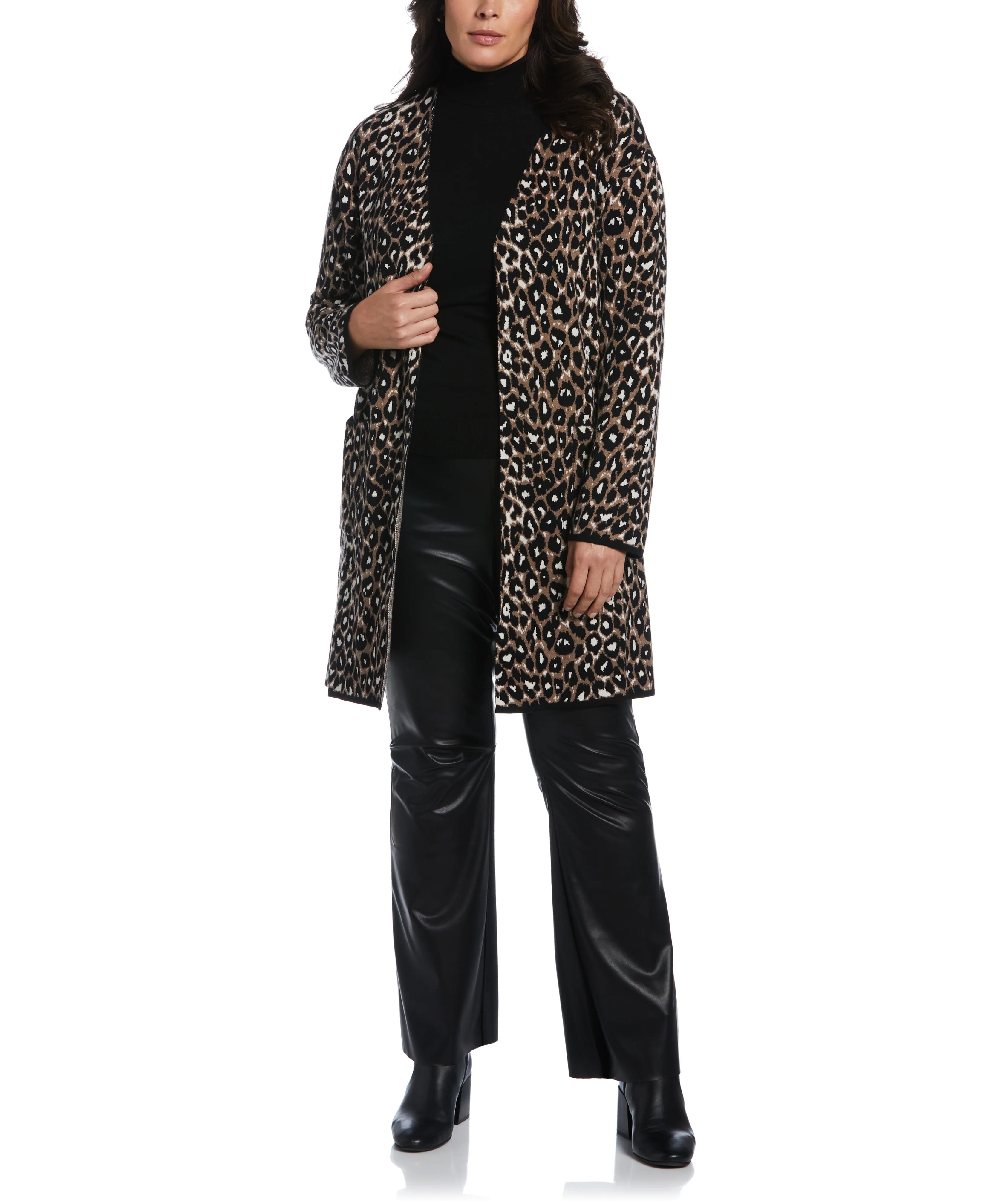 Animal Jacquard Pattern Sweater Coatigan
