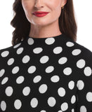 Dot Print Mock Neck Sweater