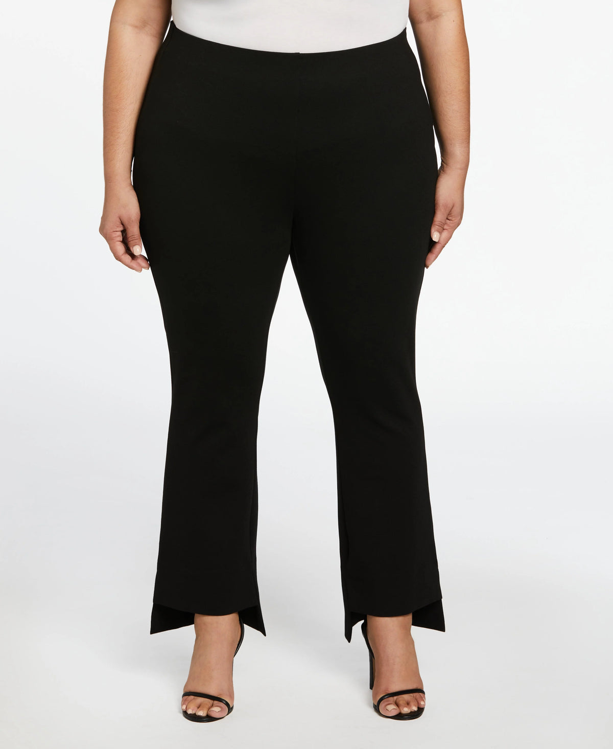Plus Size Step Hem Ponte Knit Pull On Pant