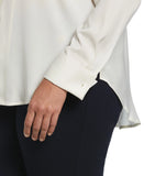 Plus Size Notch Collar Blouse