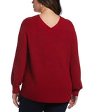 Plus Size Essential Ribbed V Neck Sweater