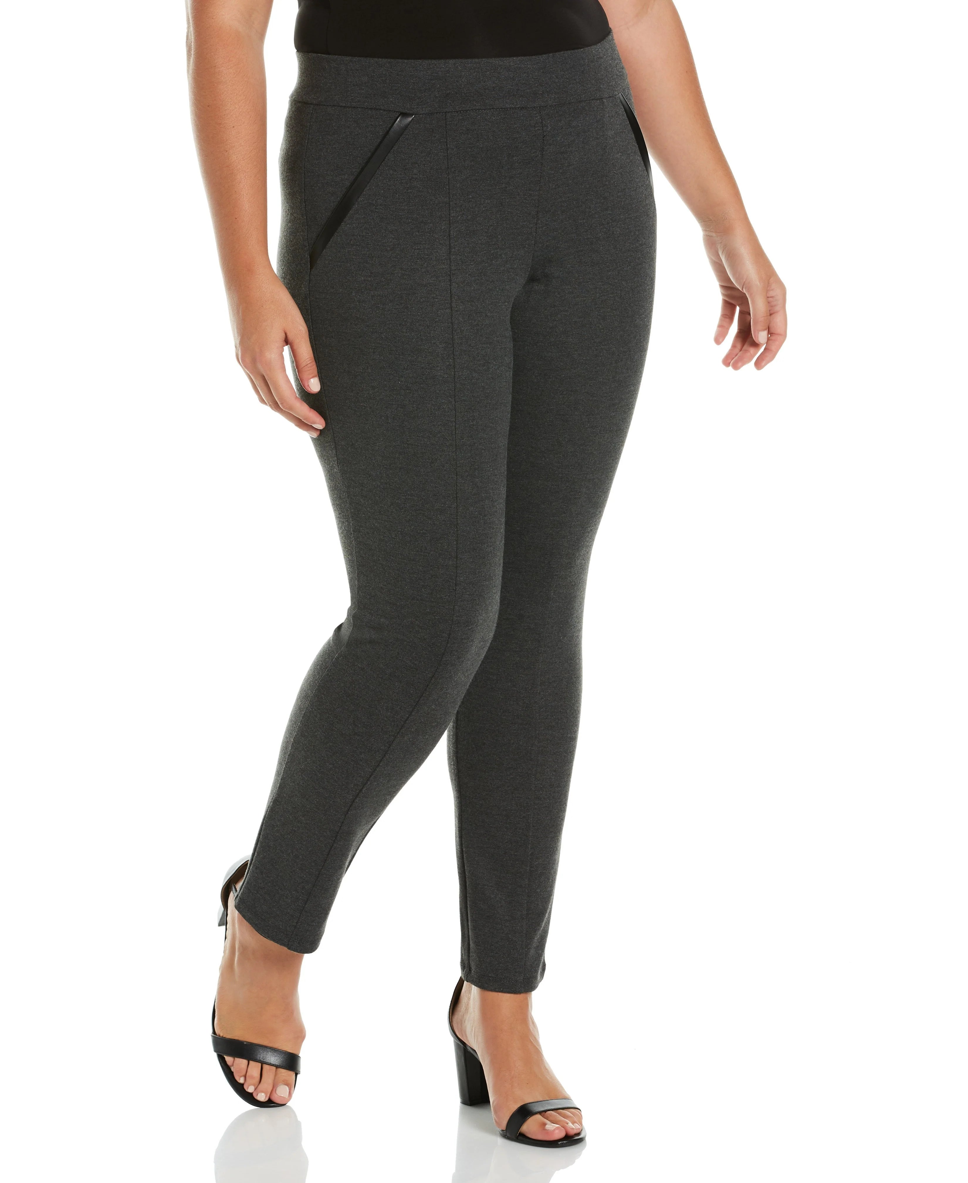 Plus Size Ponte Knit Slim Leg Pant Comfort Fit