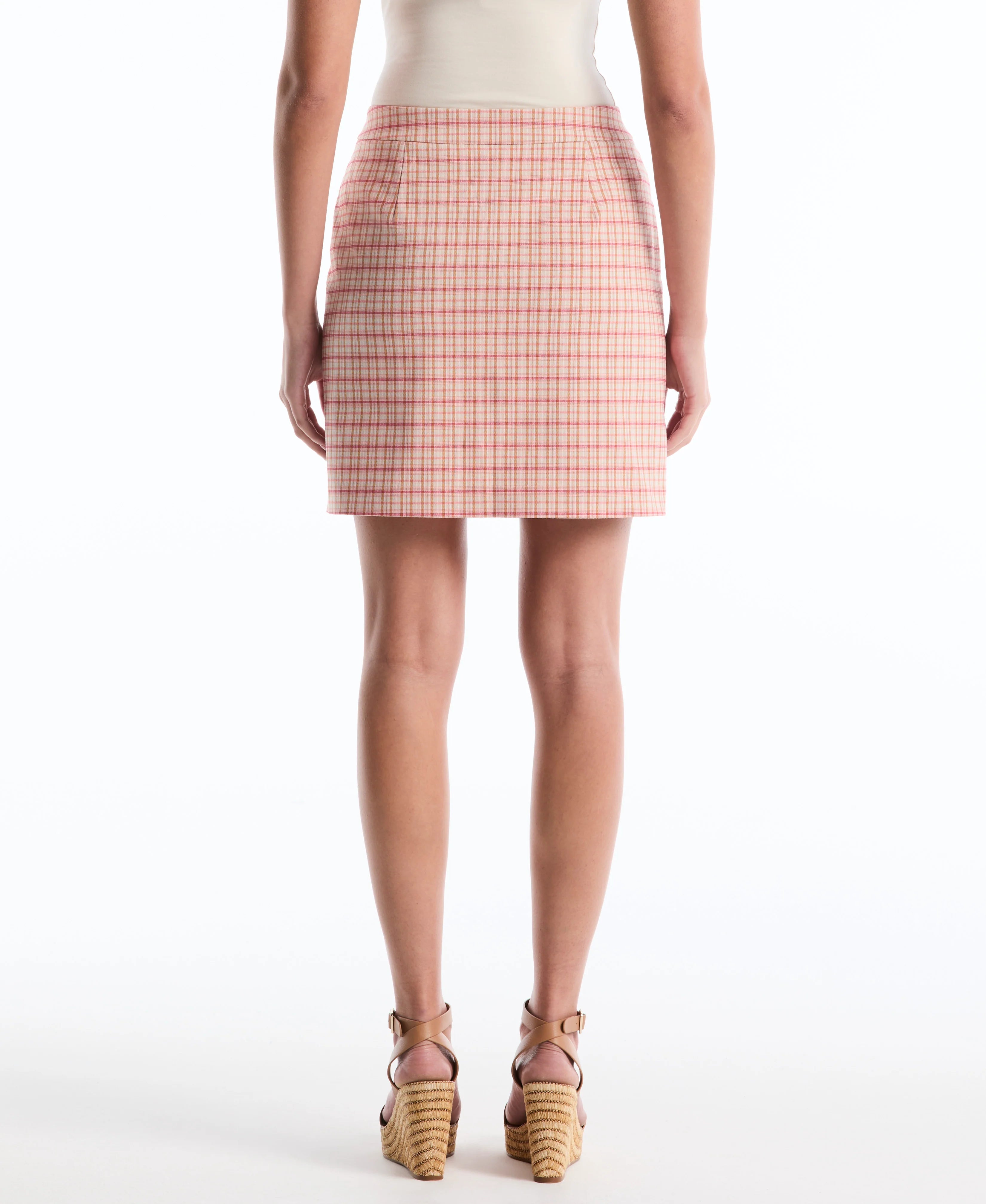 Check Plaid Flap Pocket Skort
