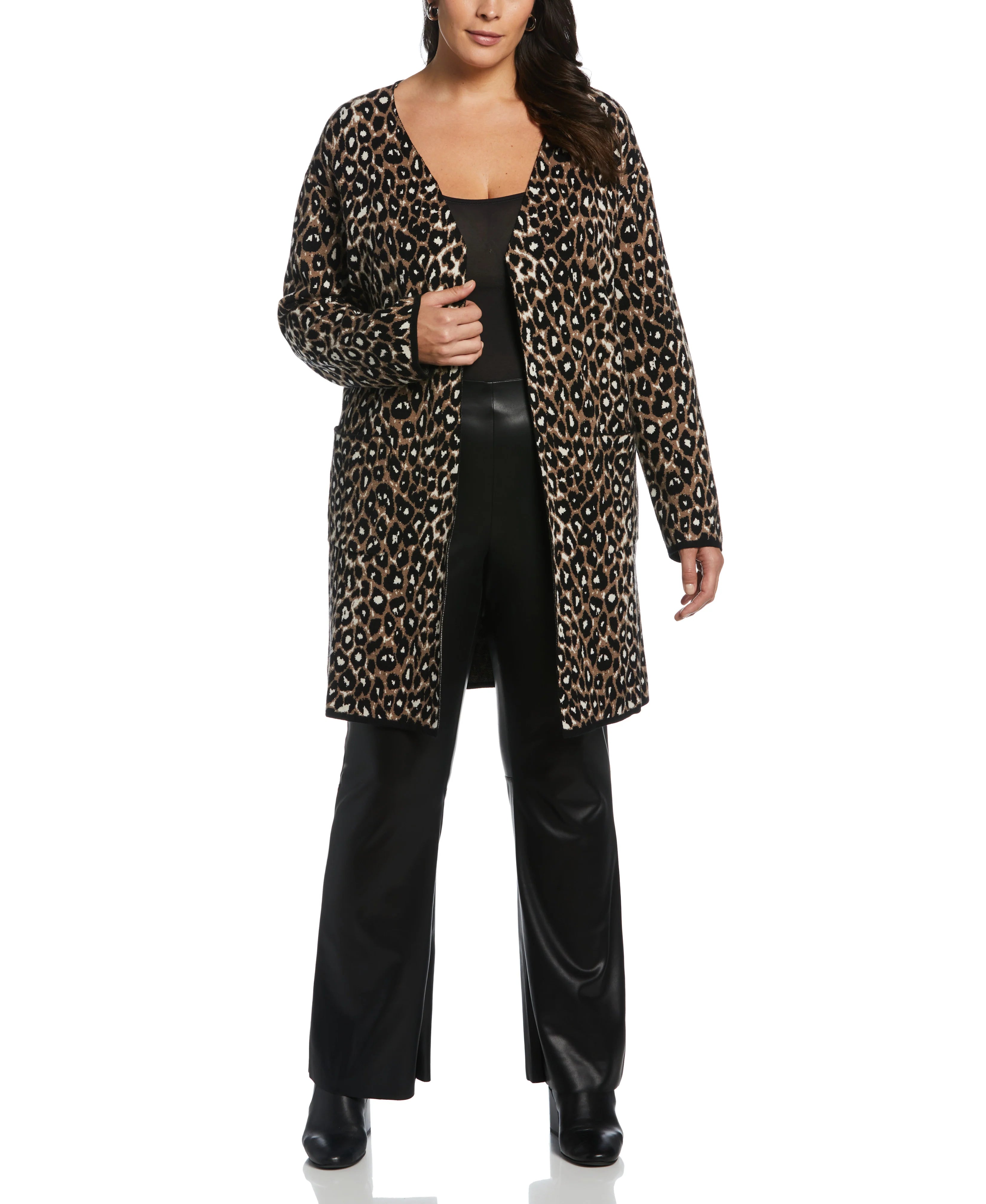 Animal Jacquard Pattern Sweater Coatigan