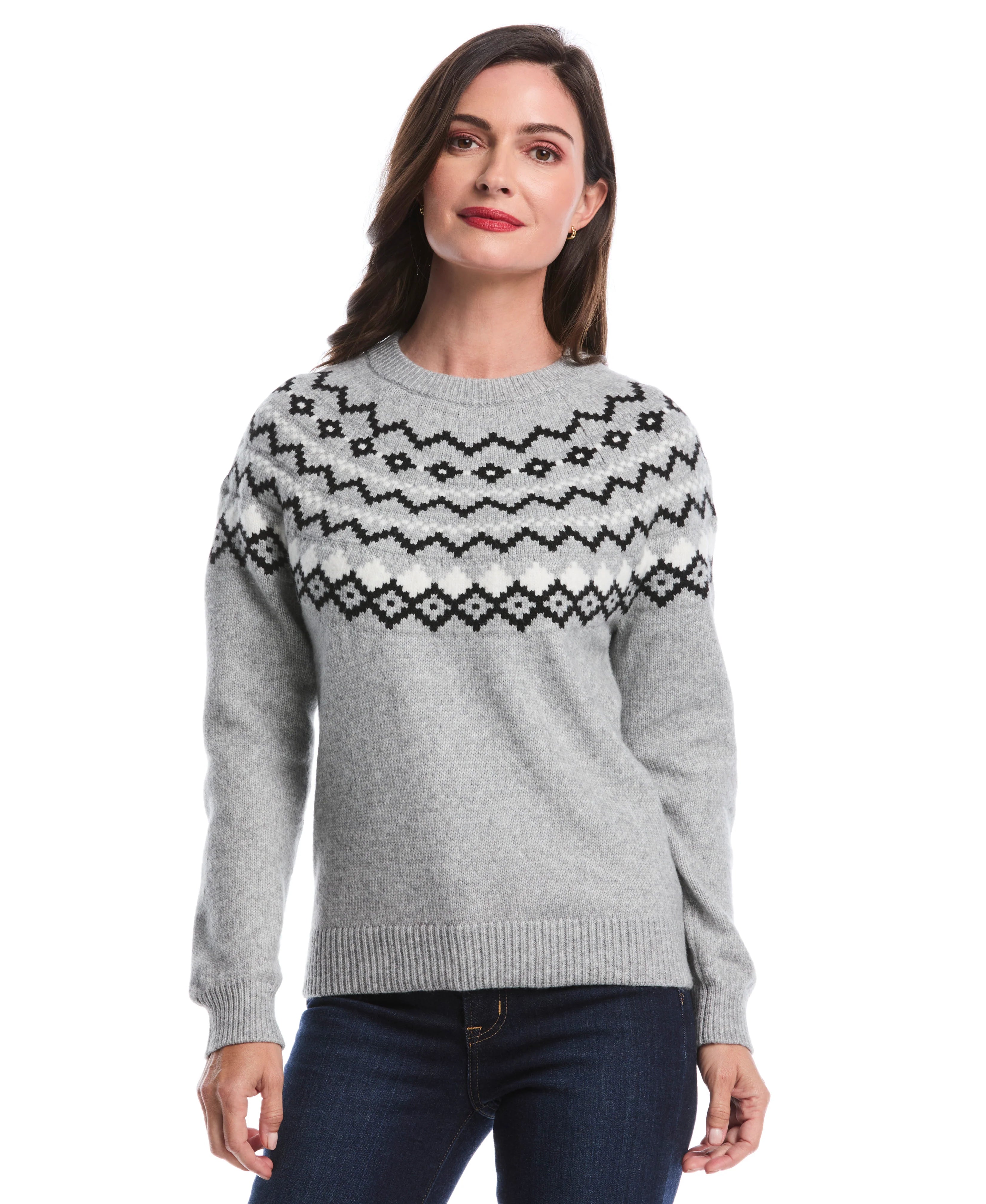 Crew Neck Fair Isle Sweater