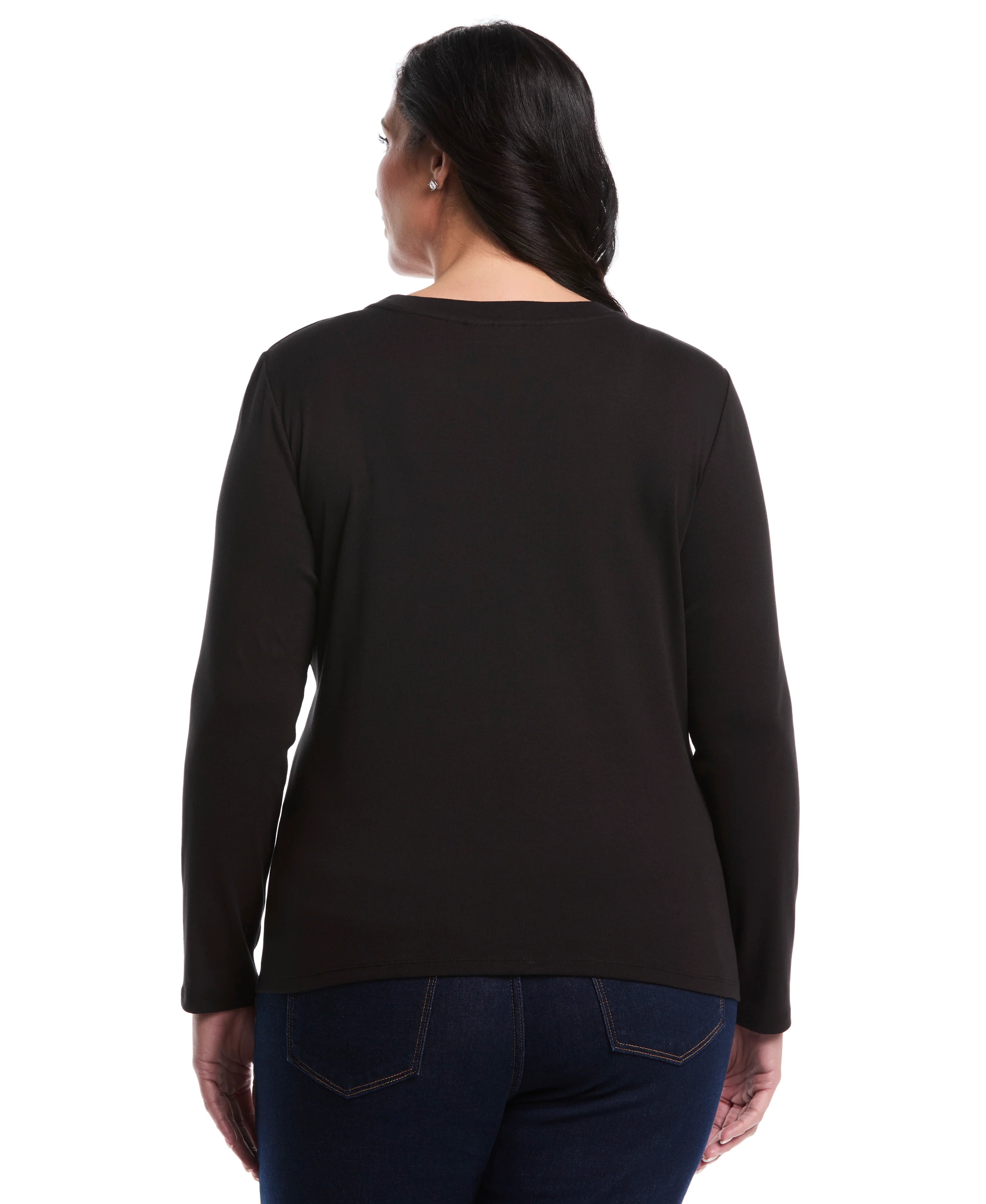 Plus Size Embellished Neck Top