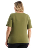 Plus Size Pom Trim Detail Top