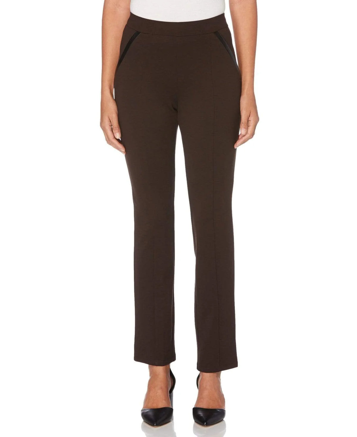 Petite Ponte Knit Slim Leg Pant Comfort Fit