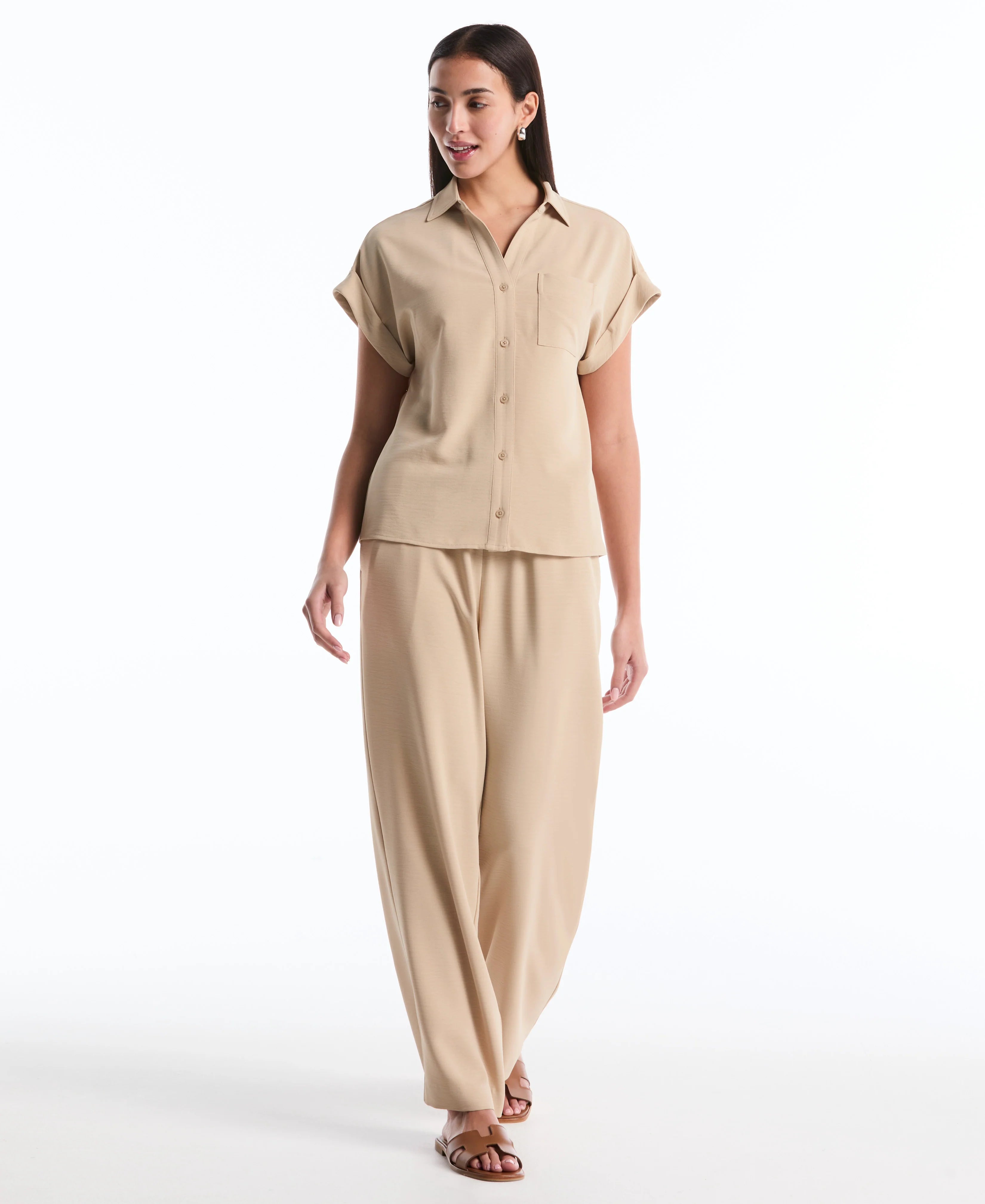 Drawstring Wide Leg Pant