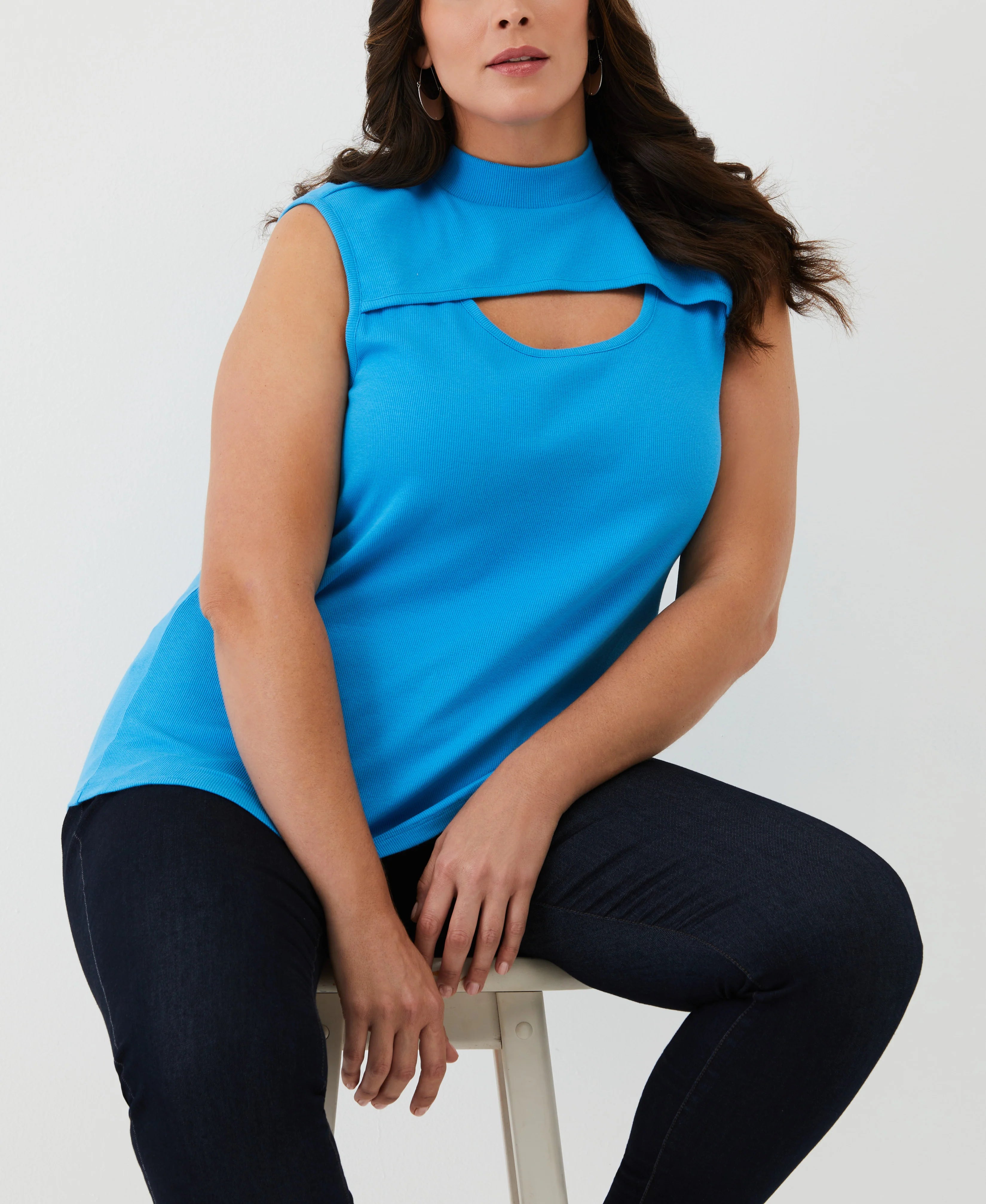Plus Size Cutout Ribbed Tank Top