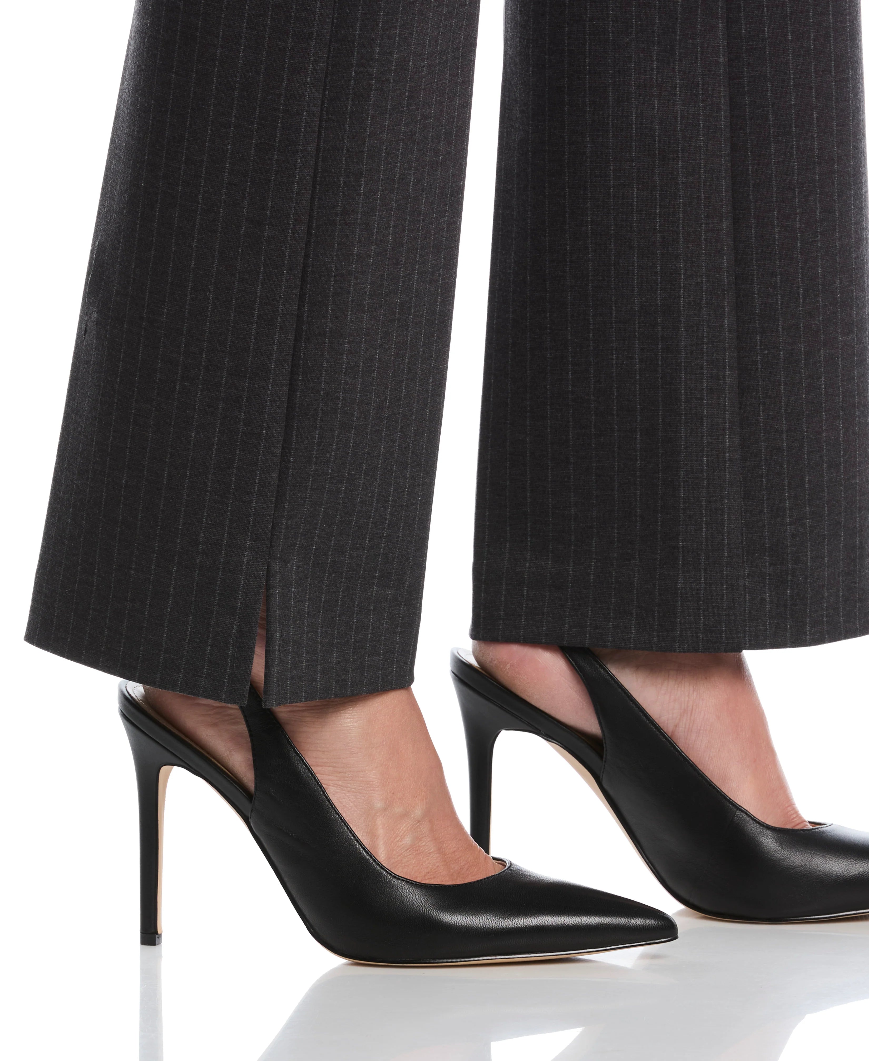Pinstripe Print Ponte Bootcut Pant