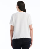 Plus Size Puckered Ruffle Sleeve Top